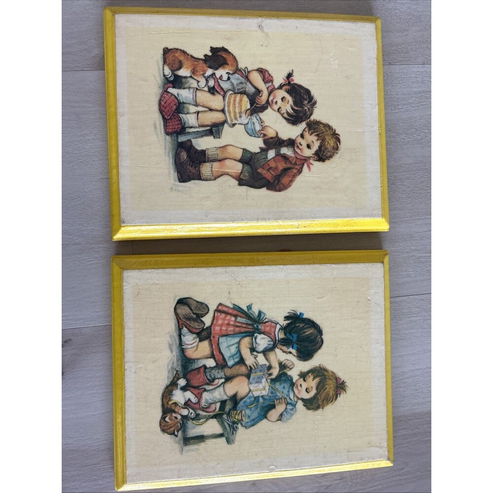 Pair Of Vintage Hummel wall plaques